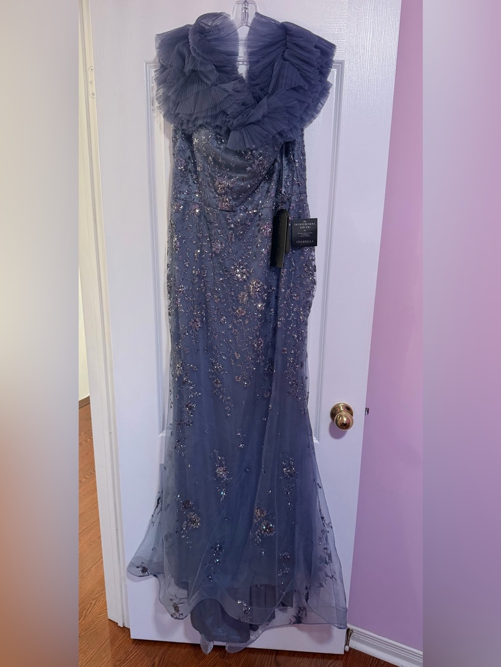 Cinderella Beaded Dusty Lavender Tulle Maxi Skirt